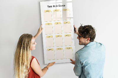 Tablă magnetică de scris Calendar anual pentru personalizare
