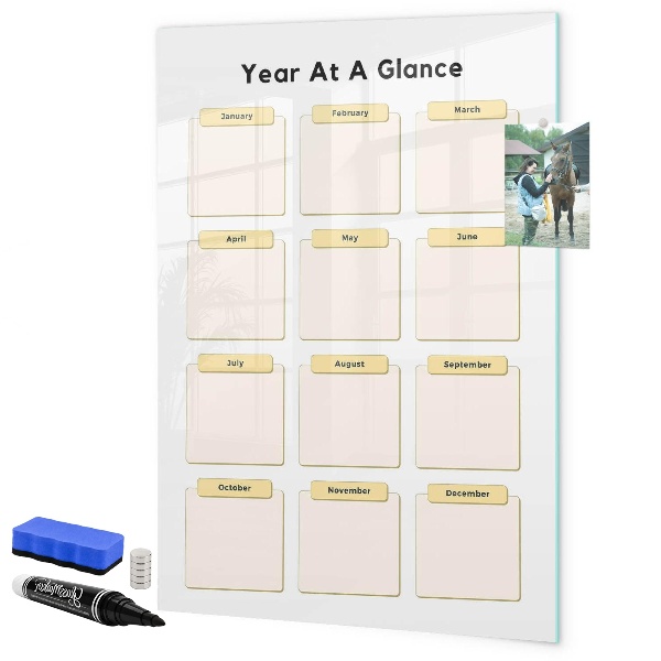 Tablă magnetică de scris Calendar anual pentru personalizare