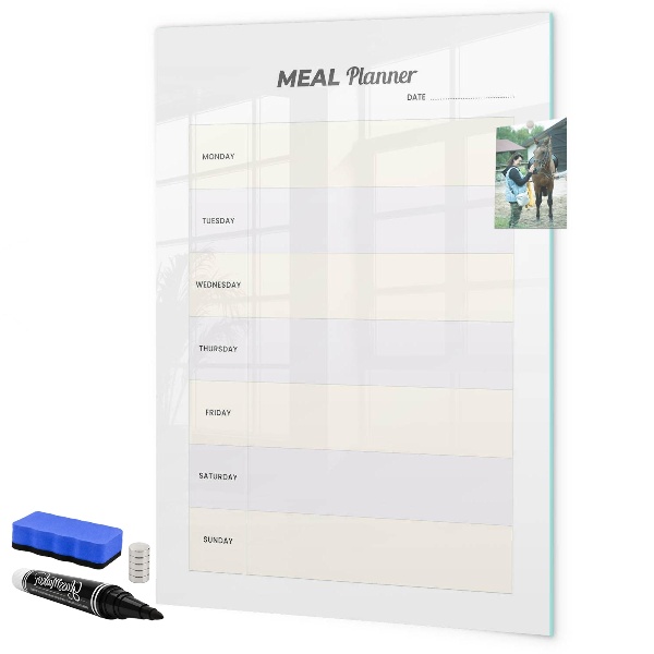 Tablă magnetică de scris Planificator de mese pentru întreaga săptămână