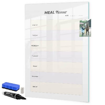 Tablă magnetică de scris Planificator de mese pentru întreaga săptămână