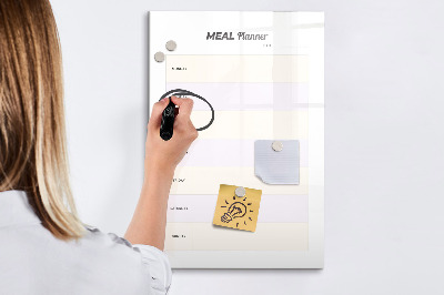 Tablă magnetică de scris Planificator de mese pentru întreaga săptămână
