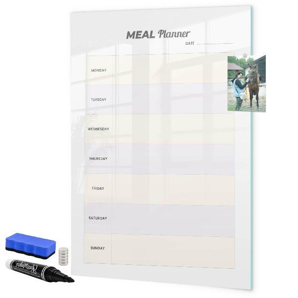 Tablă magnetică de scris Planificator de mese pentru întreaga săptămână