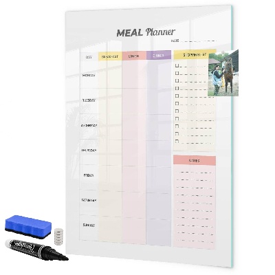 Tablă cu marker Planificator de mese pentru fiecare săptămână