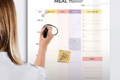 Tablă cu marker Planificator de mese pentru fiecare săptămână