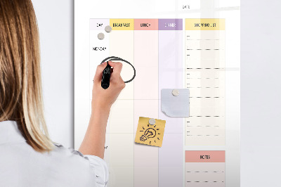 Tablă cu marker Planificator de mese pentru fiecare săptămână