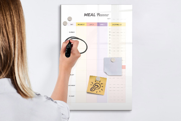 Tablă cu marker Planificator de mese pentru fiecare săptămână