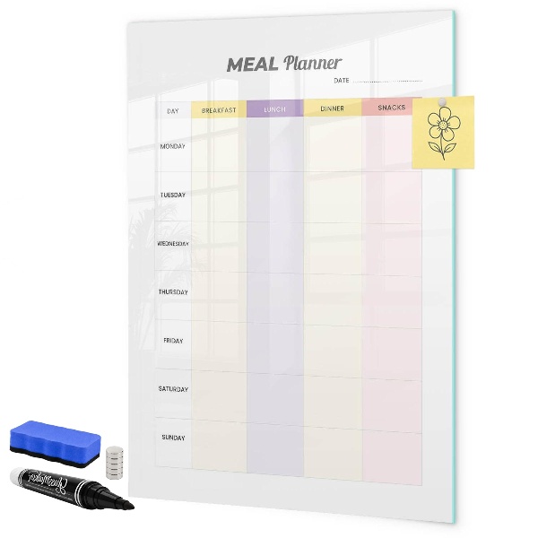 Tablă magnetică de scris Planificator de mese zilnic