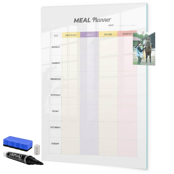 Tablă magnetică de scris Planificator de mese zilnic