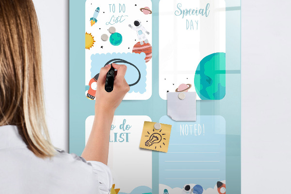 Tablă cu marker Planificator cu spațiu pentru fotografii