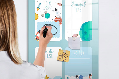 Tablă cu marker Planificator cu spațiu pentru fotografii