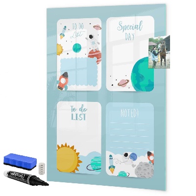 Tablă cu marker Planificator cu spațiu pentru fotografii