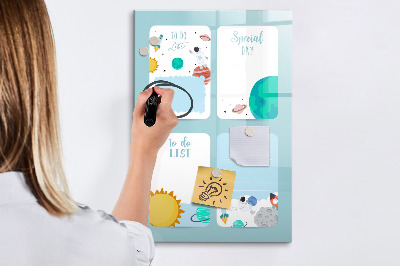 Tablă cu marker Planificator cu spațiu pentru fotografii