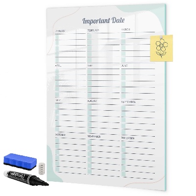 Tablă magnetică de scris Planificator pentru date și fotografii importante
