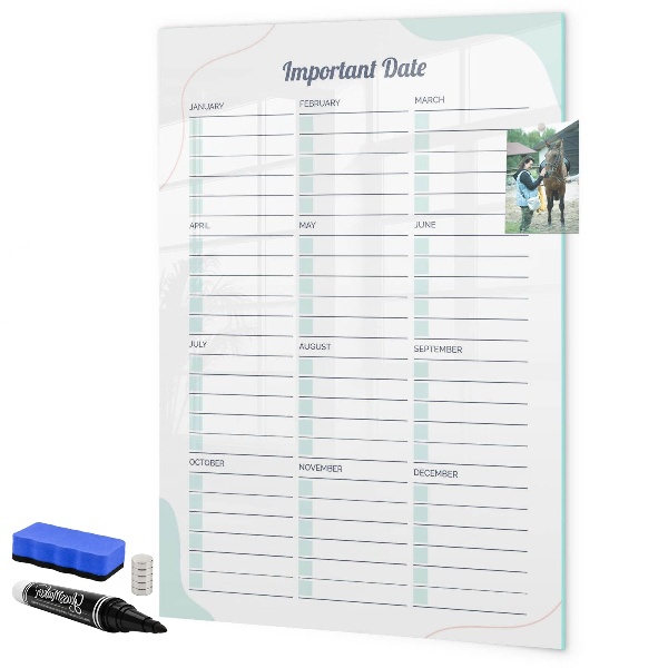 Tablă magnetică de scris Planificator pentru date și fotografii importante