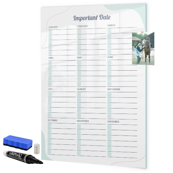 Tablă magnetică de scris Planificator pentru date și fotografii importante