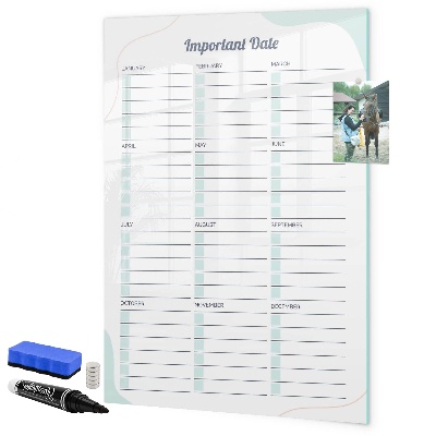 Tablă magnetică de scris Planificator pentru date și fotografii importante
