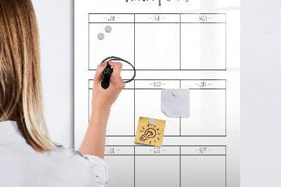 Tablă magnetică de scris Obiective lunare cu opțiune de personalizare