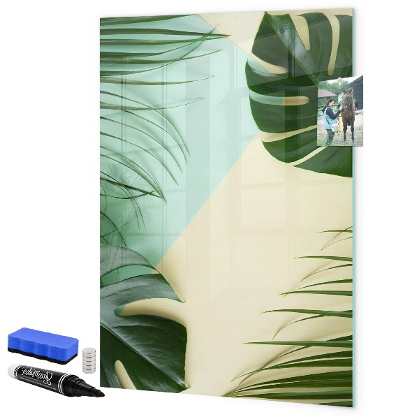 Tablă magnetică de scris Colaj verde de amintiri cu fotografii