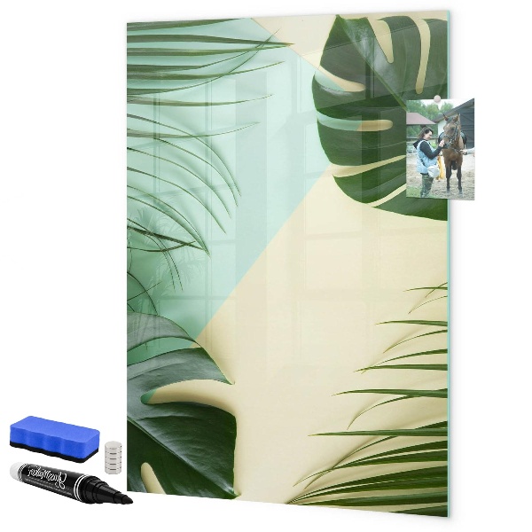 Tablă magnetică de scris Colaj verde de amintiri cu fotografii