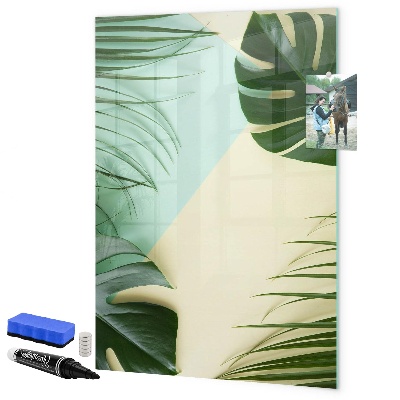 Tablă magnetică de scris Colaj verde de amintiri cu fotografii