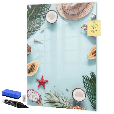 Tablă magnetică de scris Amintiri de vară într-un stil tropical