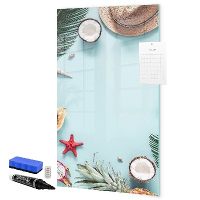 Tablă magnetică de scris Amintiri de vară într-un stil tropical