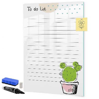 Tablă magnetică de scris O listă de activități cu o notă creativă