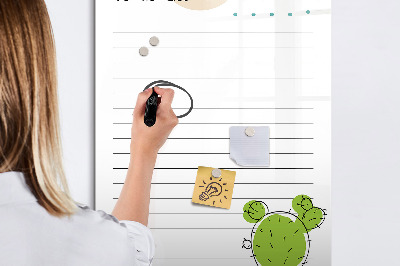 Tablă magnetică de scris O listă de activități cu o notă creativă