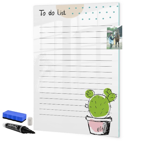 Tablă magnetică de scris O listă de activități cu o notă creativă