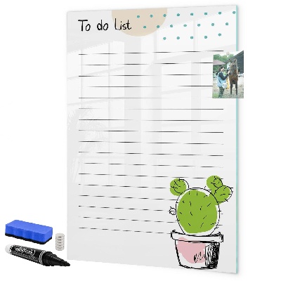 Tablă magnetică de scris O listă de activități cu o notă creativă