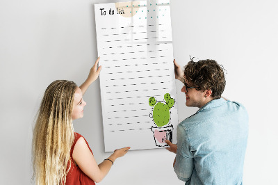 Tablă magnetică de scris O listă de activități cu o notă creativă