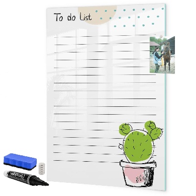 Tablă magnetică de scris O listă de activități cu o notă creativă