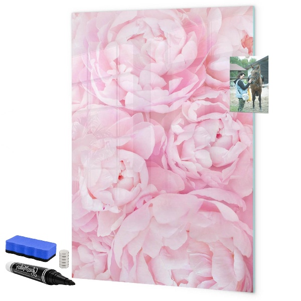 Tablă magnetică de scris Motiv floral cu spațiu pentru fotografii