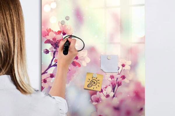 Tablă magnetică de scris Motiv floral cu spațiu pentru fotografii