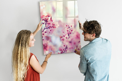 Tablă magnetică de scris Motiv floral cu spațiu pentru fotografii