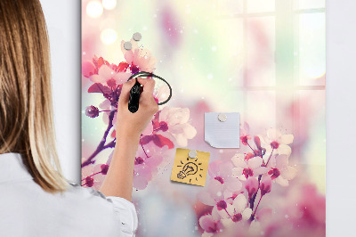 Tablă magnetică de scris Motiv floral cu spațiu pentru fotografii