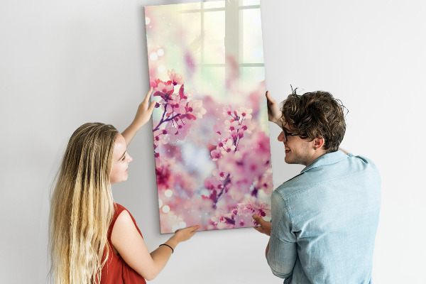 Tablă magnetică de scris Motiv floral cu spațiu pentru fotografii