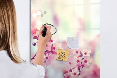 Tablă magnetică de scris Motiv floral cu spațiu pentru fotografii