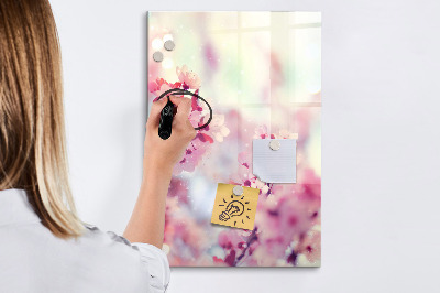 Tablă magnetică de scris Motiv floral cu spațiu pentru fotografii