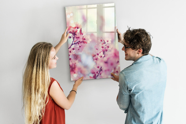 Tablă magnetică de scris Motiv floral cu spațiu pentru fotografii