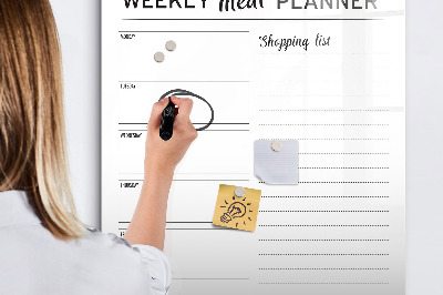 Tablă magnetică de scris Planificator de mese pentru fiecare săptămână