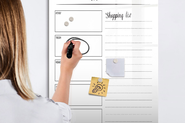 Tablă magnetică de scris Planificator de mese pentru fiecare săptămână