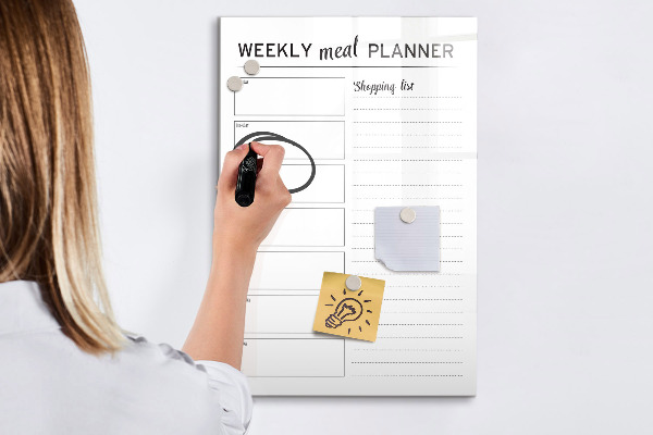 Tablă magnetică de scris Planificator de mese pentru fiecare săptămână
