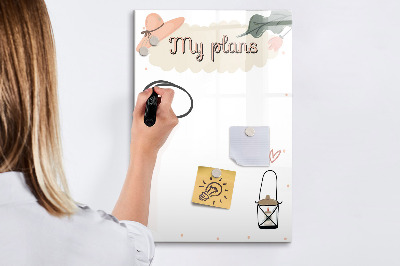 Tablă cu marker Planificare cu bucurie și creativitate