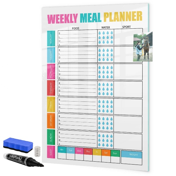 Tablă magnetică de scris Planificator de mese pentru fiecare săptămână