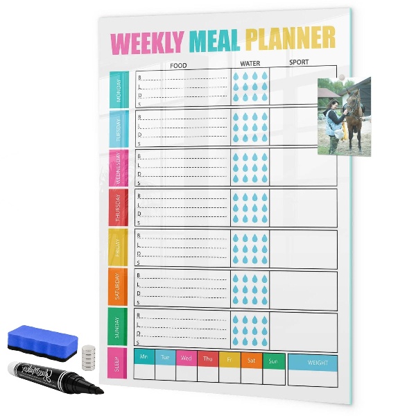 Tablă magnetică de scris Planificator de mese pentru fiecare săptămână