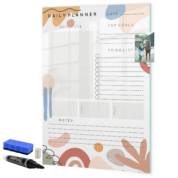 Tablă cu marker Planificator zilnic cu spațiu pentru fotografii