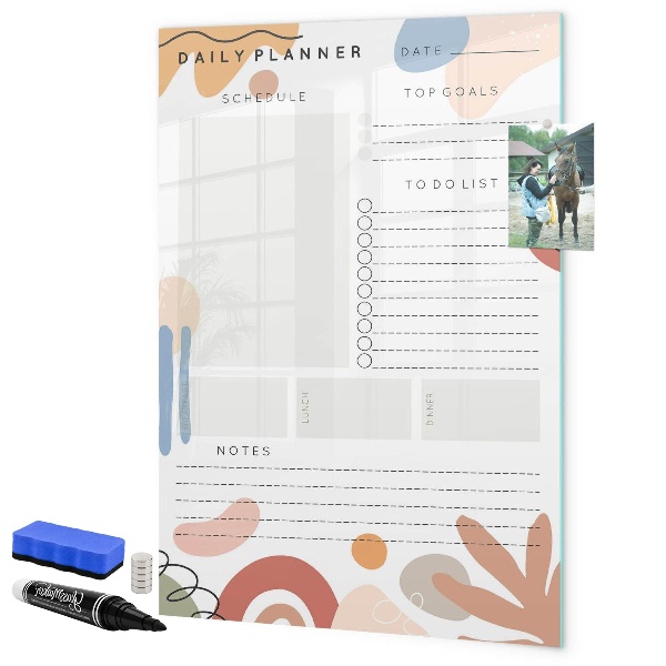 Tablă cu marker Planificator zilnic cu spațiu pentru fotografii