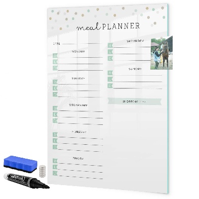 Tablă magnetică de scris Planificator de mese pentru întreaga săptămână