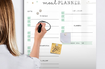 Tablă magnetică de scris Planificator de mese pentru întreaga săptămână